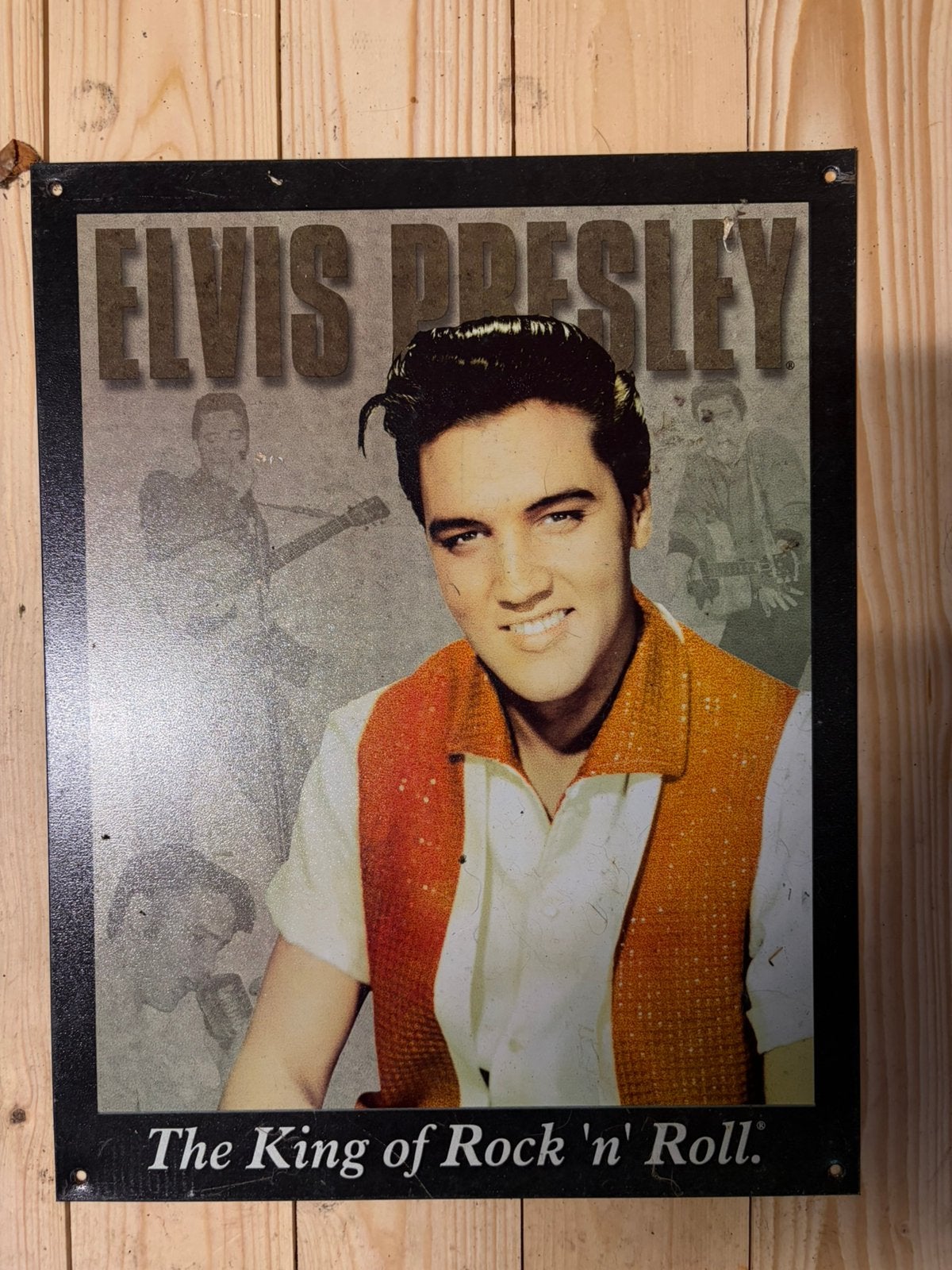 Metalen platen met afbeelding Elvis, Ophalen, Overige typen, 25 cm, Met afbeelding