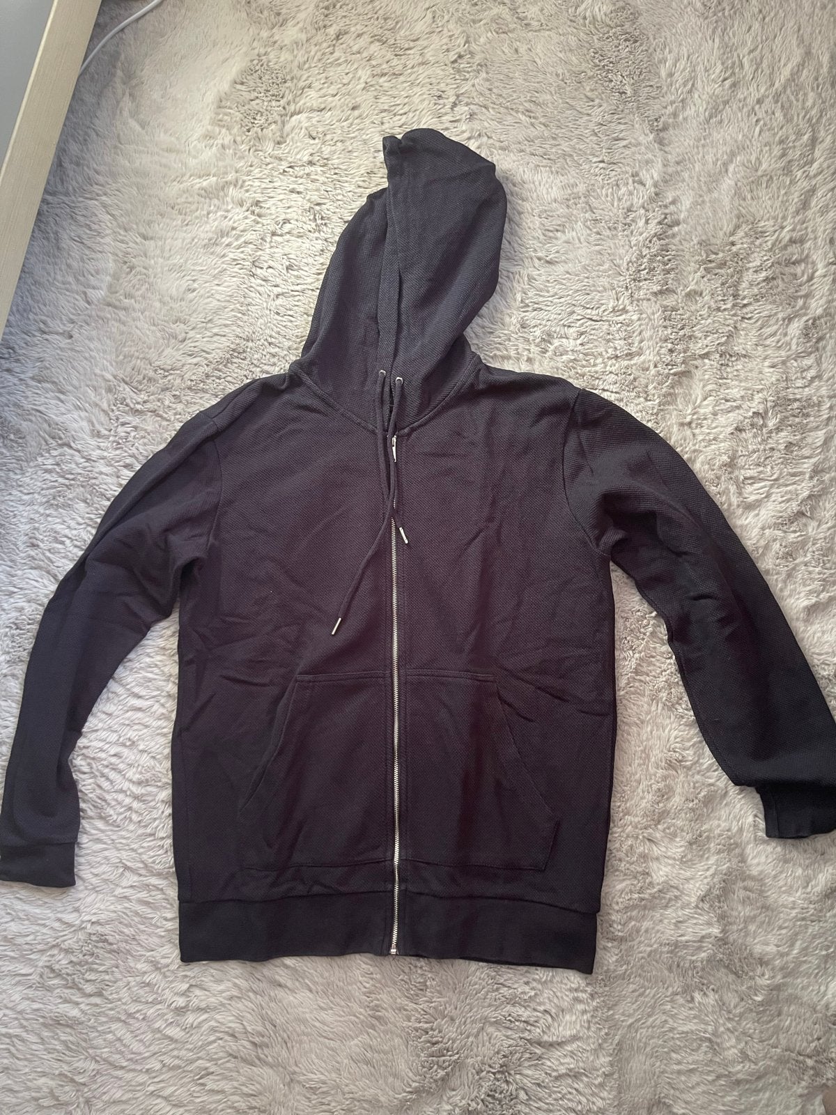 Zara Essentials Zwarte Hoodie met Rits - Maat M, Ophalen of Verzenden, Gedragen