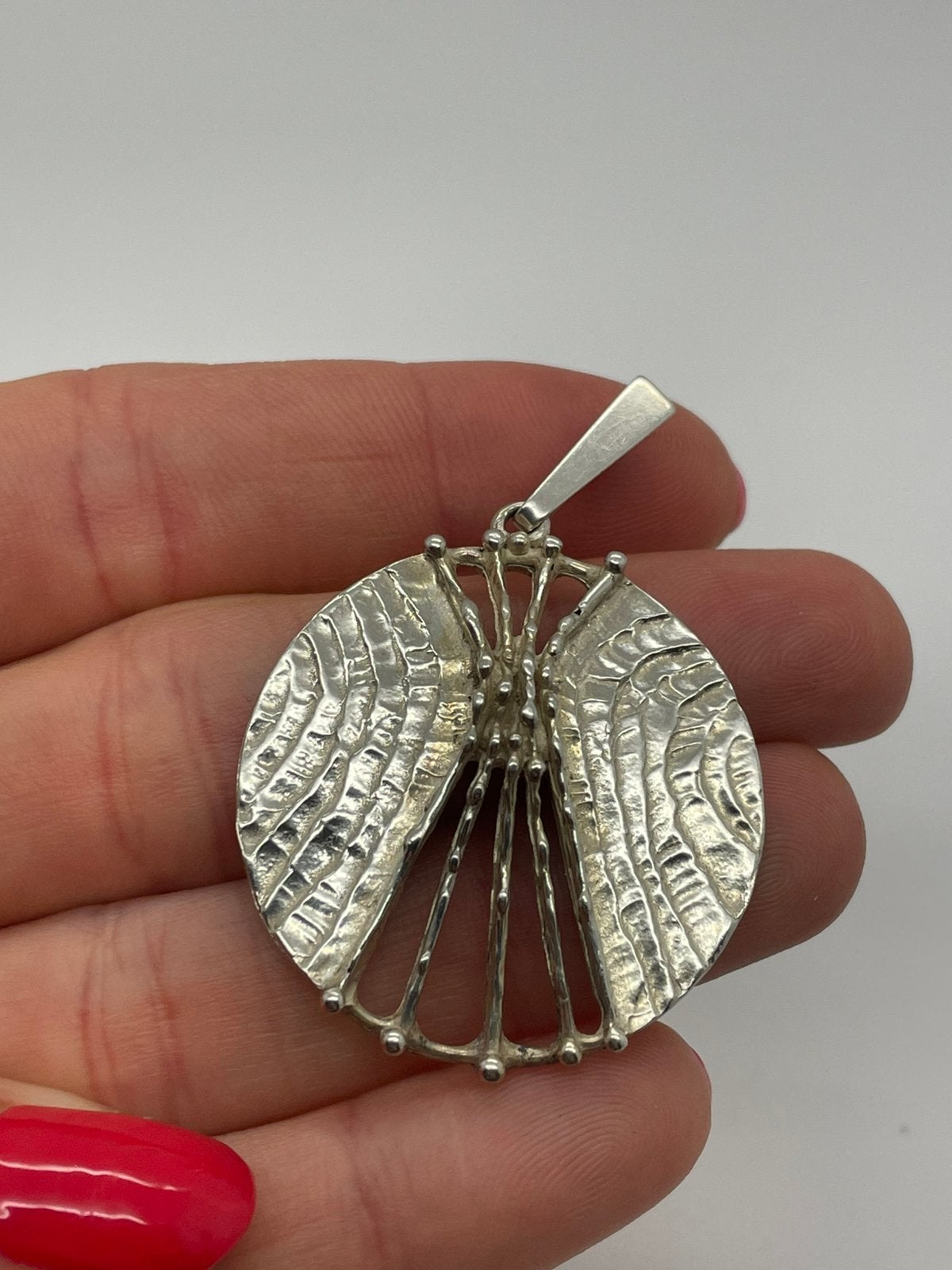 E347 Prachtige zilveren TEKA brutalist hanger, Sieraden, Tassen en Uiterlijk, Ophalen of Verzenden, Zilver, Hanger