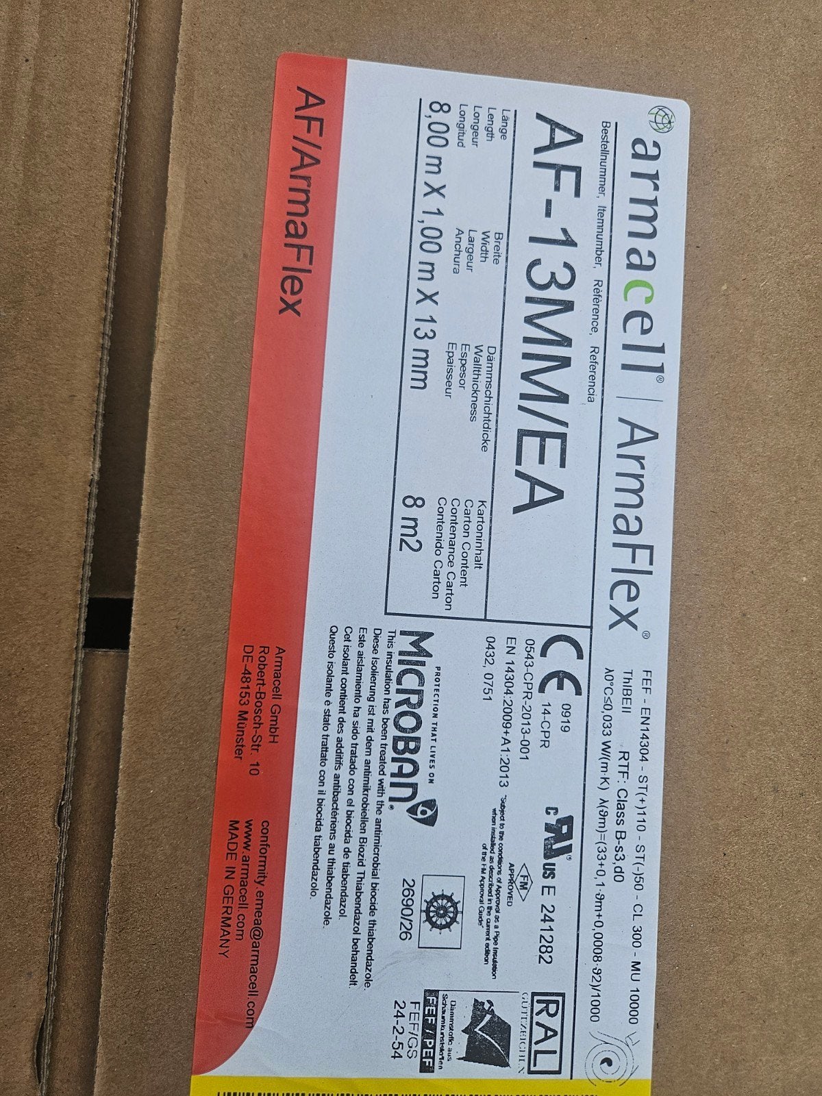 ArmaFlex AF-13MM/EA isolatieplaat 8m² - 13mm zelfklevend, Doe-het-zelf en Verbouw, Isolatie en Afdichting, Overige materialen
