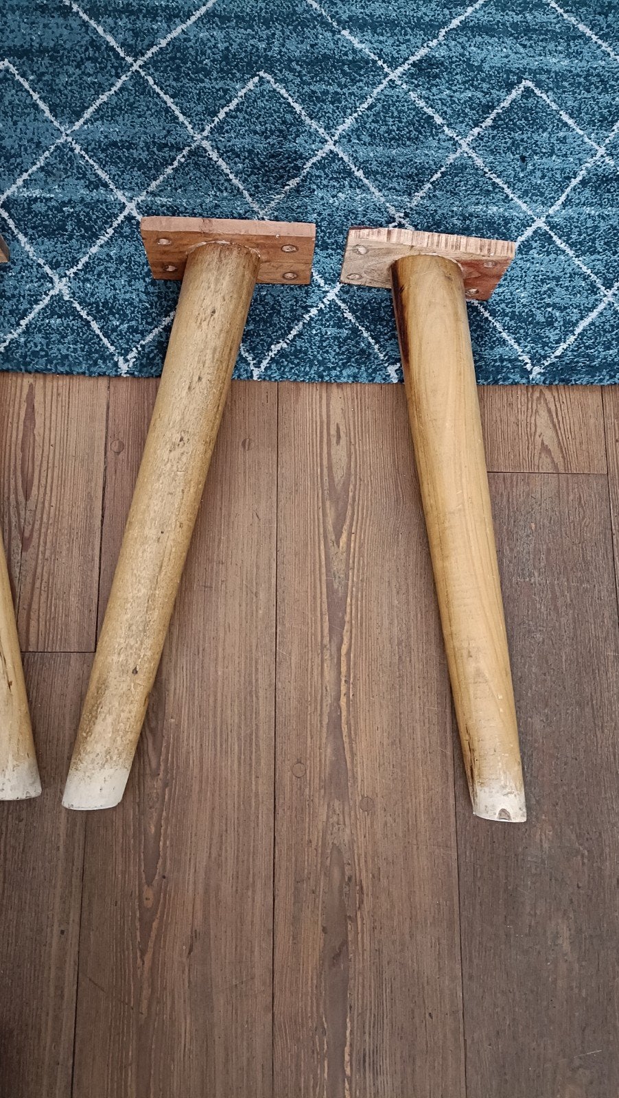 4 massief houten ronde tafelpoten 68 cm hoog, Ophalen of Verzenden, Rond, 50 tot 100 cm, 50 tot 100 cm