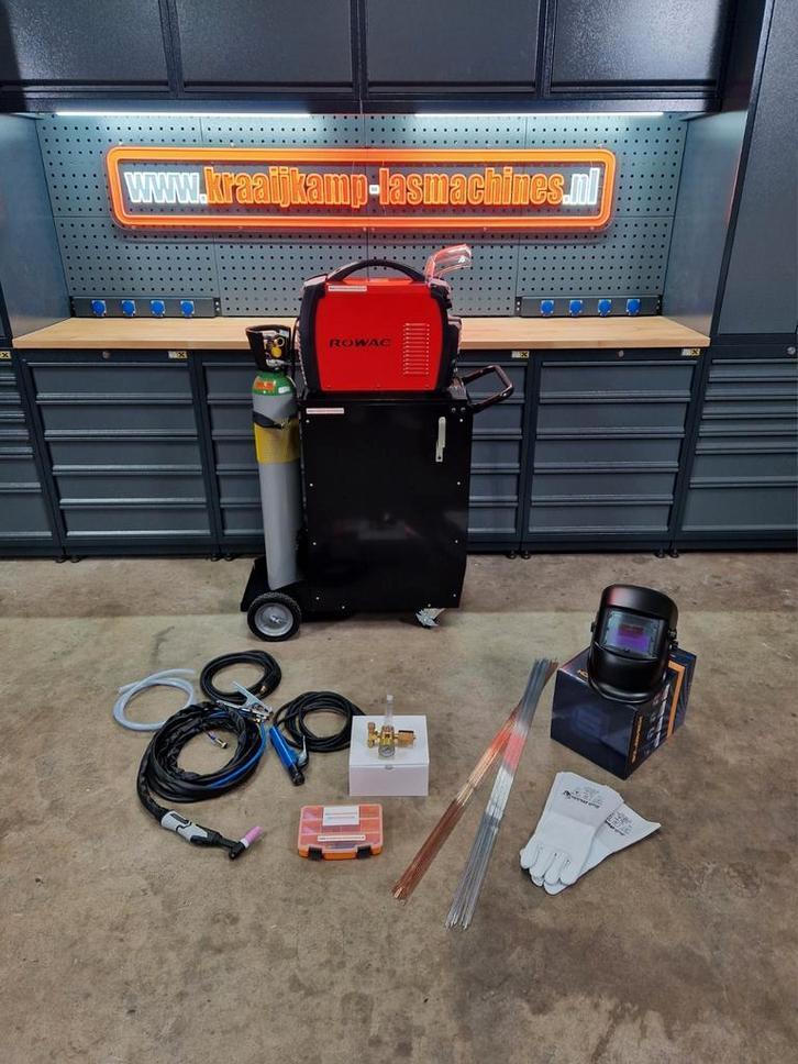complete set! Rowac TIG 200P AC/DC laswagen groot ladenblok, Doe-het-zelf en Verbouw, Gereedschap | Lasapparaten, Rowac, Nobelweg 5, 6669 MV Dodewaard