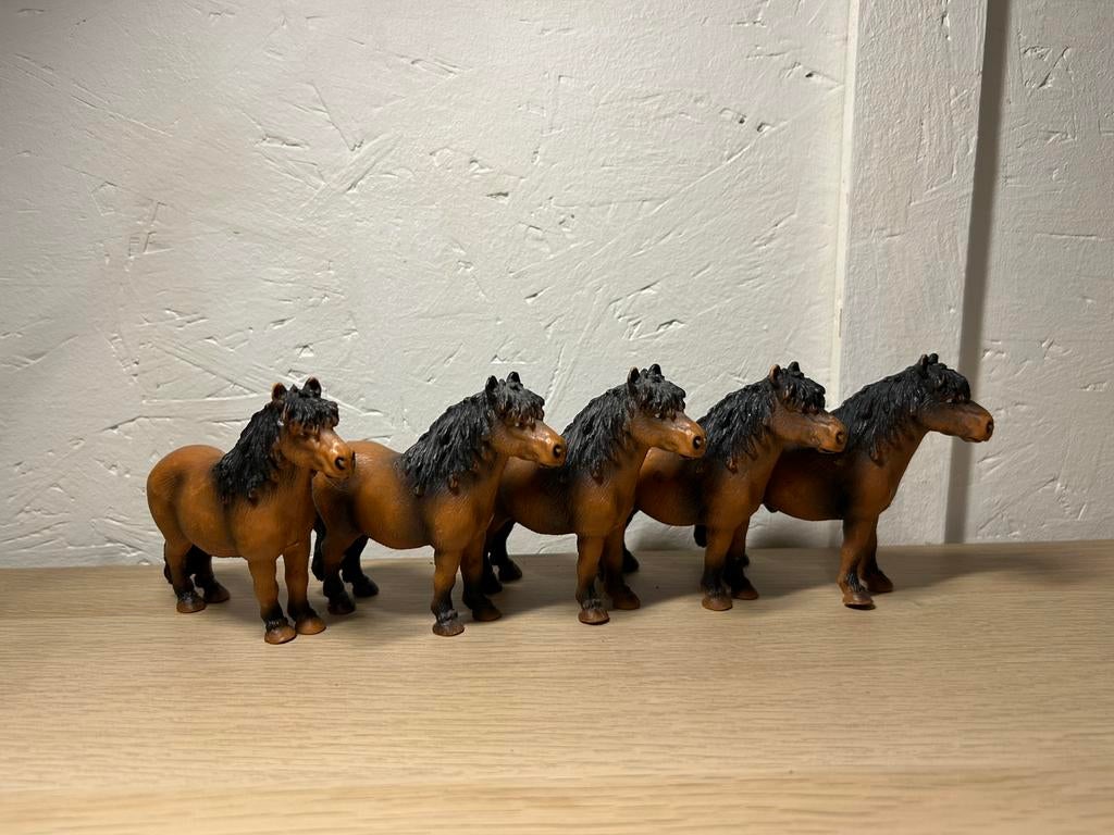 Schleich oude shetlander ponys, Ophalen of Verzenden, Zo goed als nieuw, Paard, Beeldje of Figuurtje