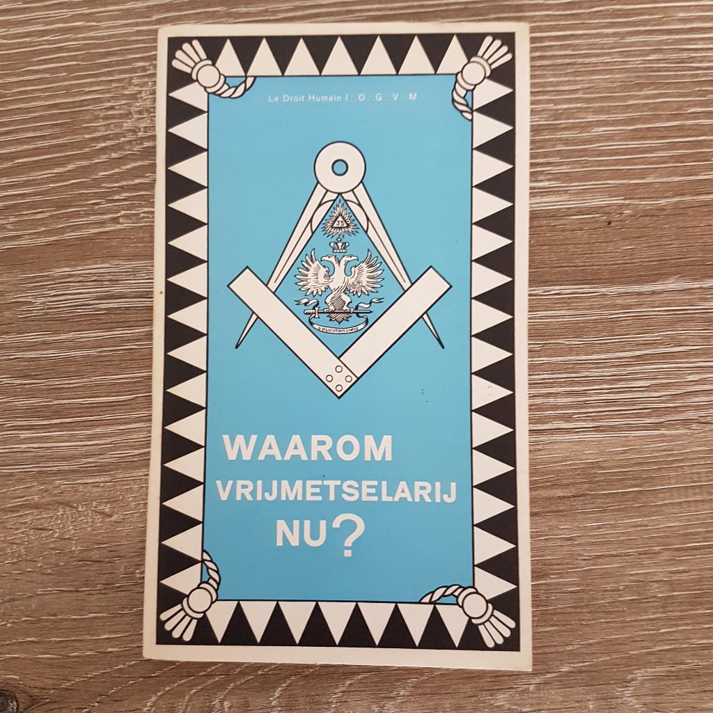 Waarom vrijmetselarij nu?, Boeken, Ophalen of Verzenden, Gelezen, Overige onderwerpen, Achtergrond en Informatie