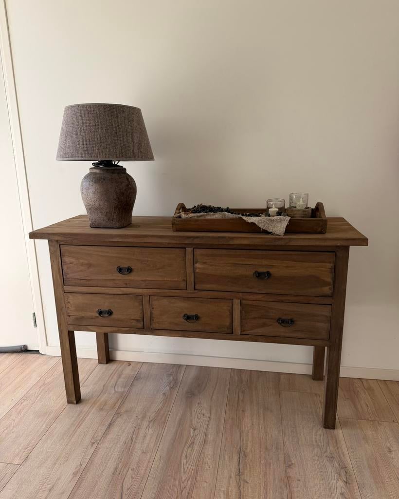 Mooi dressoir / sidetable met lades, Ophalen, 100 tot 150 cm, Teakhout, Nieuw