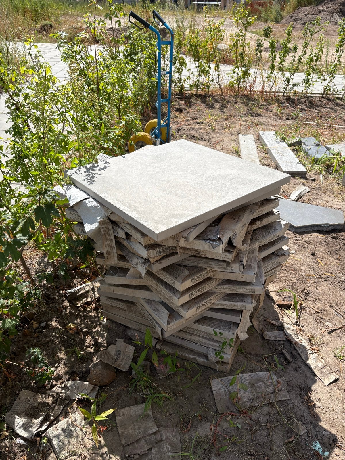 Nieuwe keramische tuintegels 60x60, Ophalen, Keramiek, Nieuw, 5 tot 10 m²