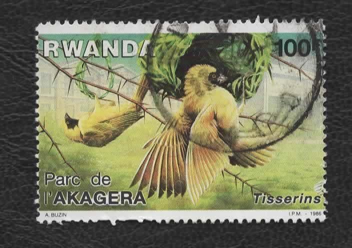 Fauna - Dieren - Wevervogels- Rwanda - jr.'85 - gebr, Ophalen of Verzenden, Gestempeld, Dier of Natuur