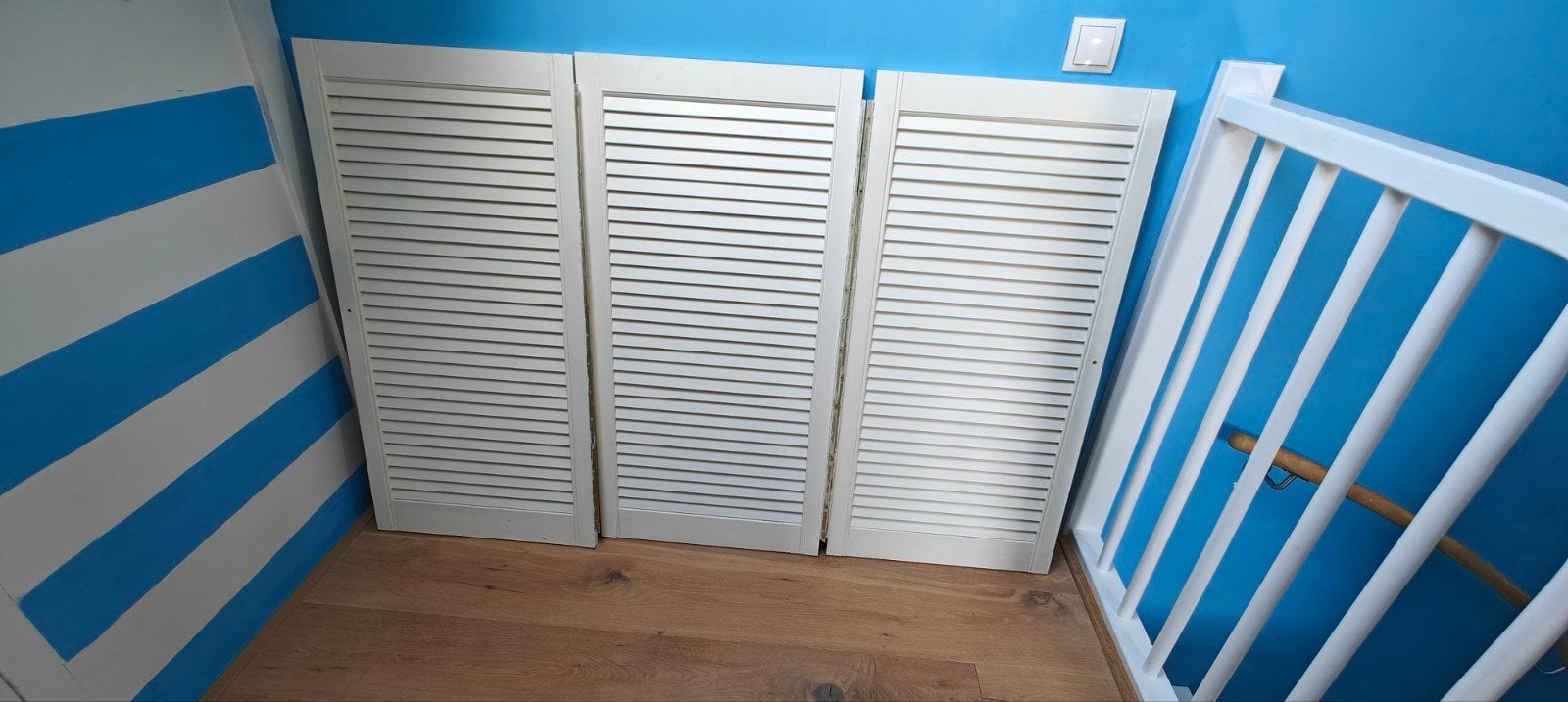 3x Witte Louvredeuren 99,5 x 49,5 cm kastdeuren, Doe-het-zelf en Verbouw, Deuren en Horren, Ophalen, Gebruikt, Minder dan 80 cm