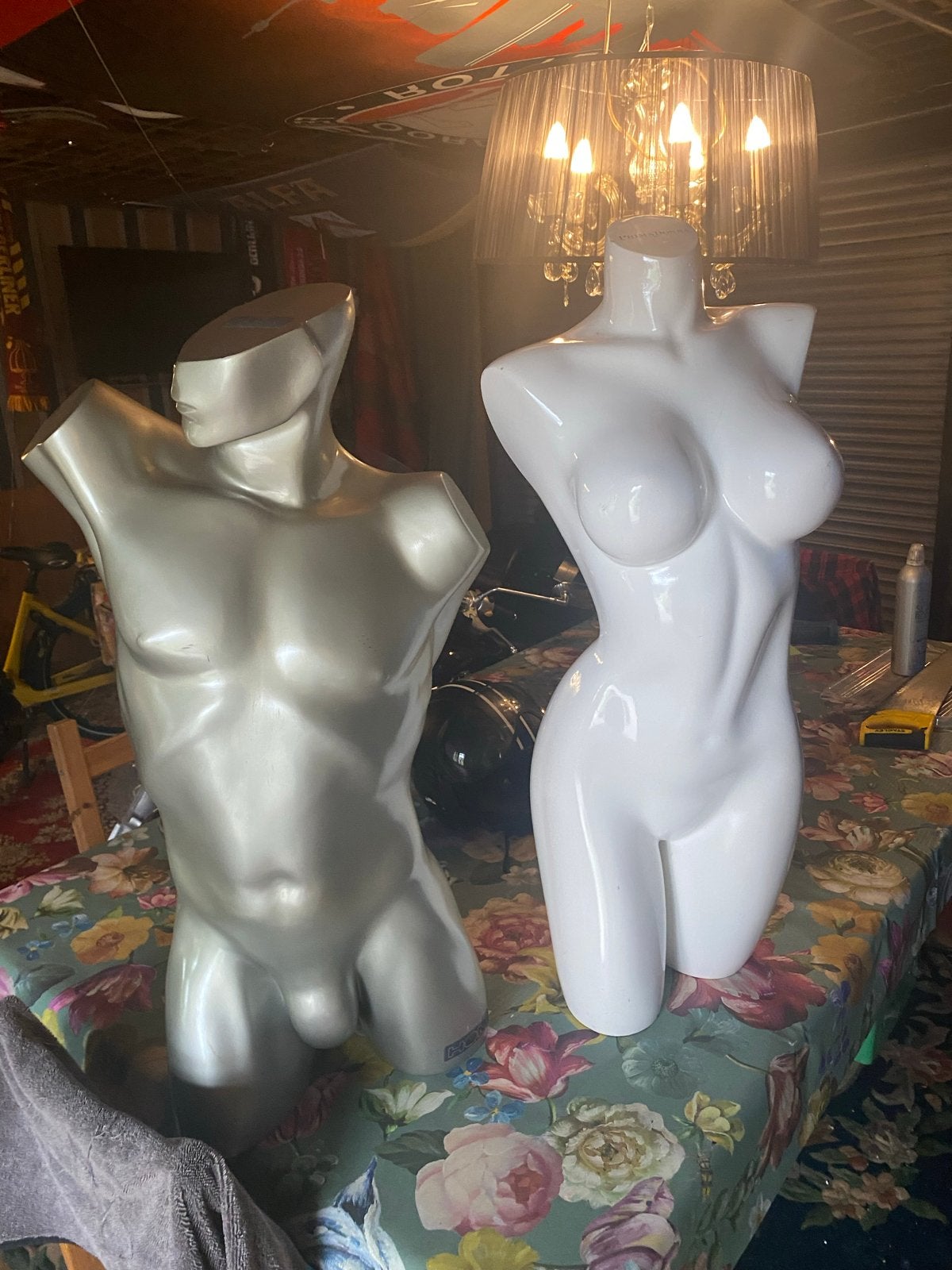 Set van 2 etalagepoppen: mannelijk en vrouwelijk torso, Ophalen, Paspop