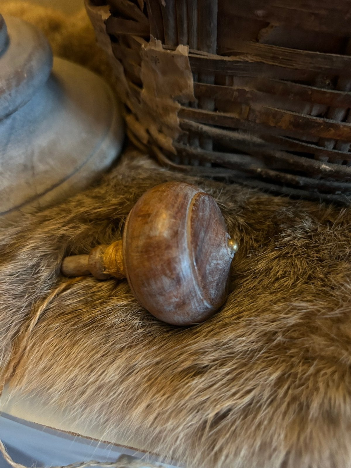 Brocante houten tol, Antiek en Kunst, Ophalen of Verzenden