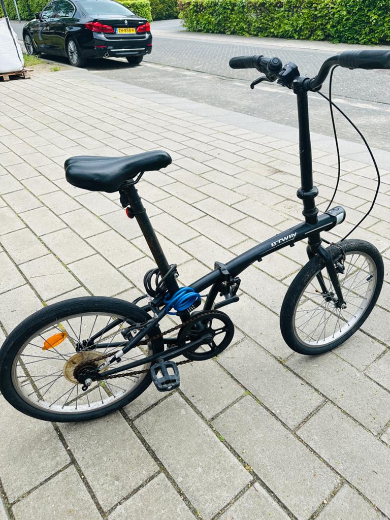 B'Twin vouwfiets, zwart, 20 inch wielen, Fietsen en Brommers, Fietsen | Vouwfietsen, Overige merken, 20 inch of meer, Gebruikt