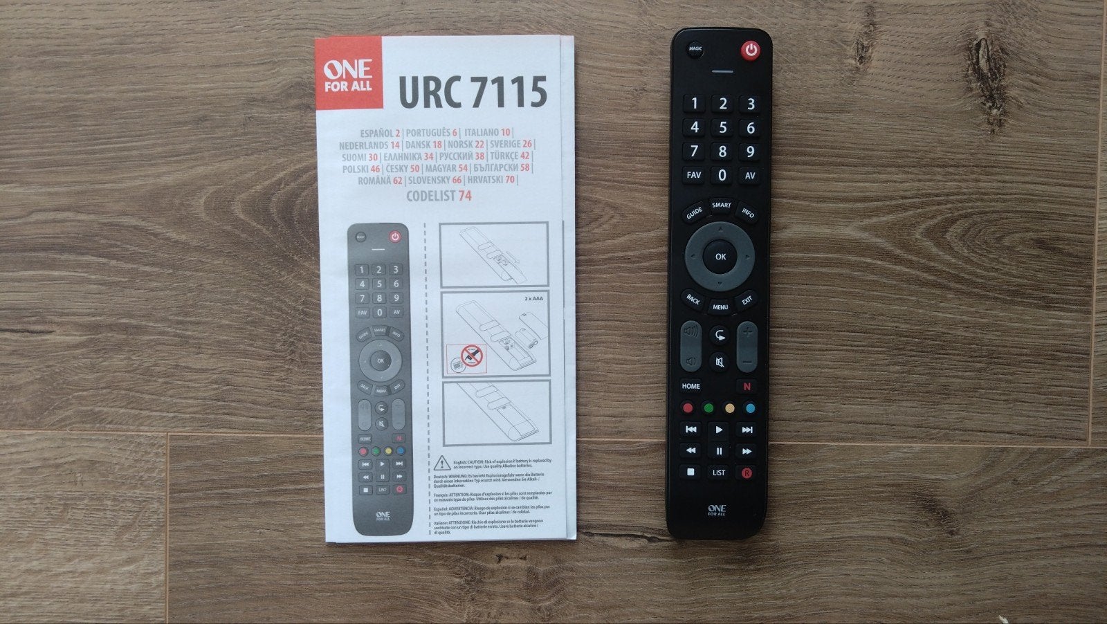 One for All URC 7115 Universele Afstandsbediening, Audio, Tv en Foto, Ophalen, Zo goed als nieuw, Universeel, Receiver of Versterker