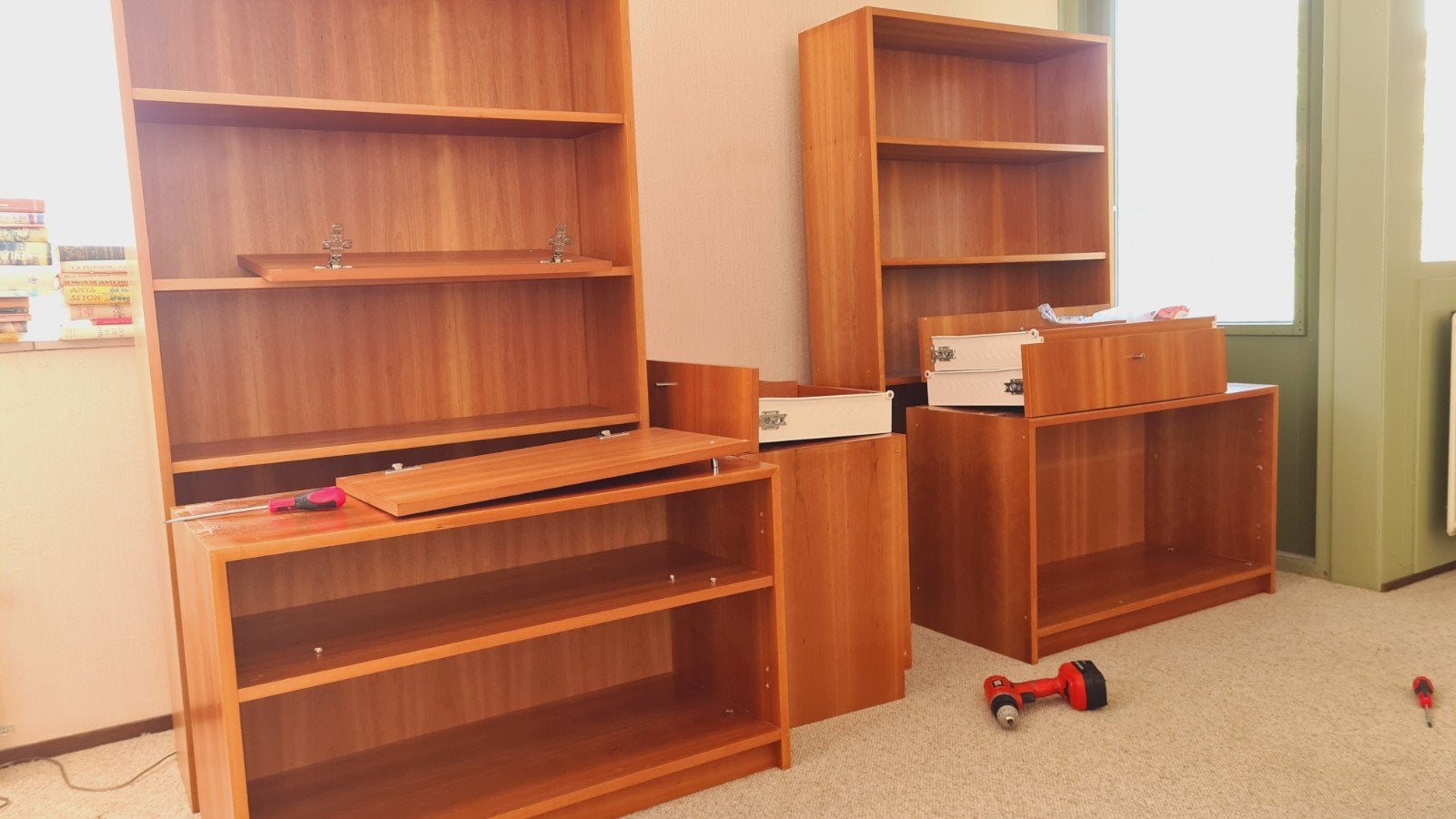 gratis houten kast bestaande uit 5 units., Gebruikt, Klassiek, 150 tot 200 cm, Teakhout