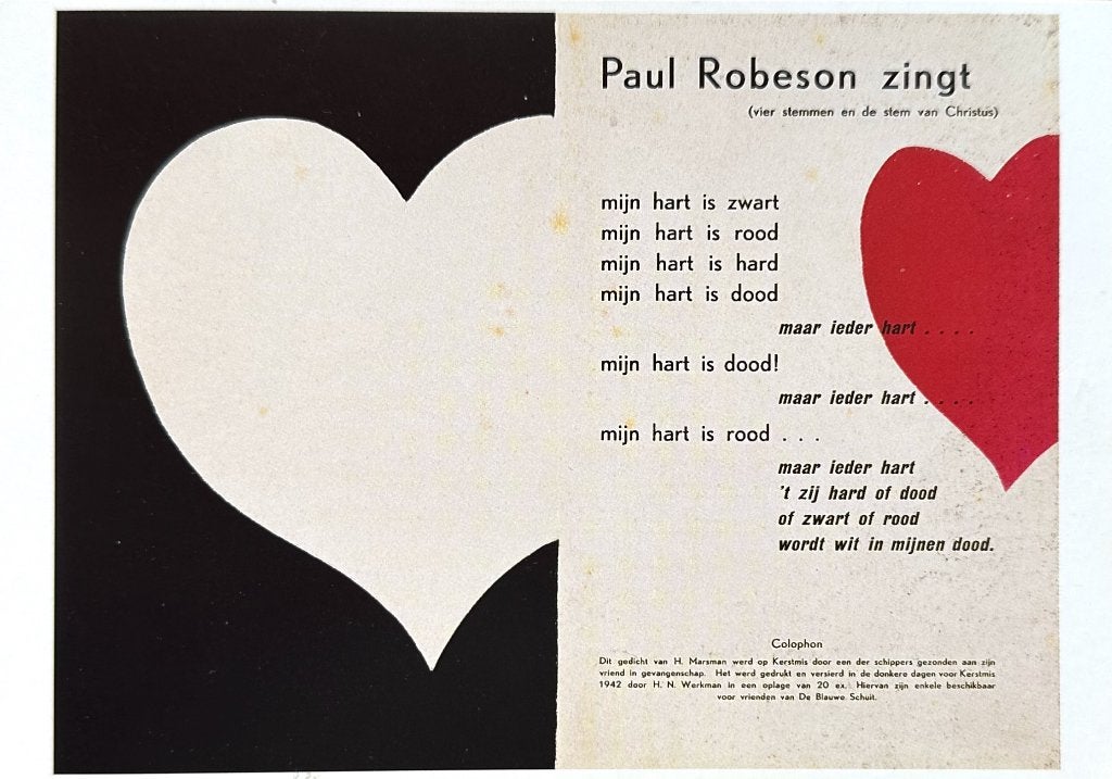 00442  H.N. WERKMAN ~ Paul Robeson zingt .. (1942), Verzenden, 1980 tot heden, Ongelopen, Overige thema's