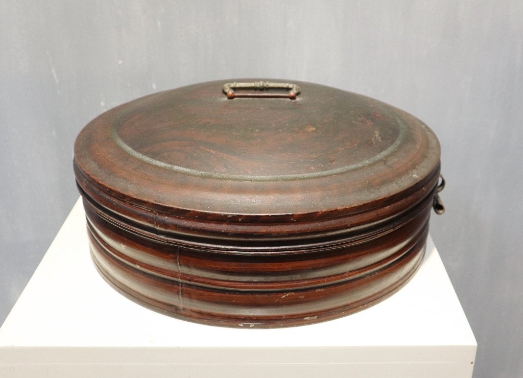 Antiek voorraadblik, hoedendoos, Ophalen of Verzenden