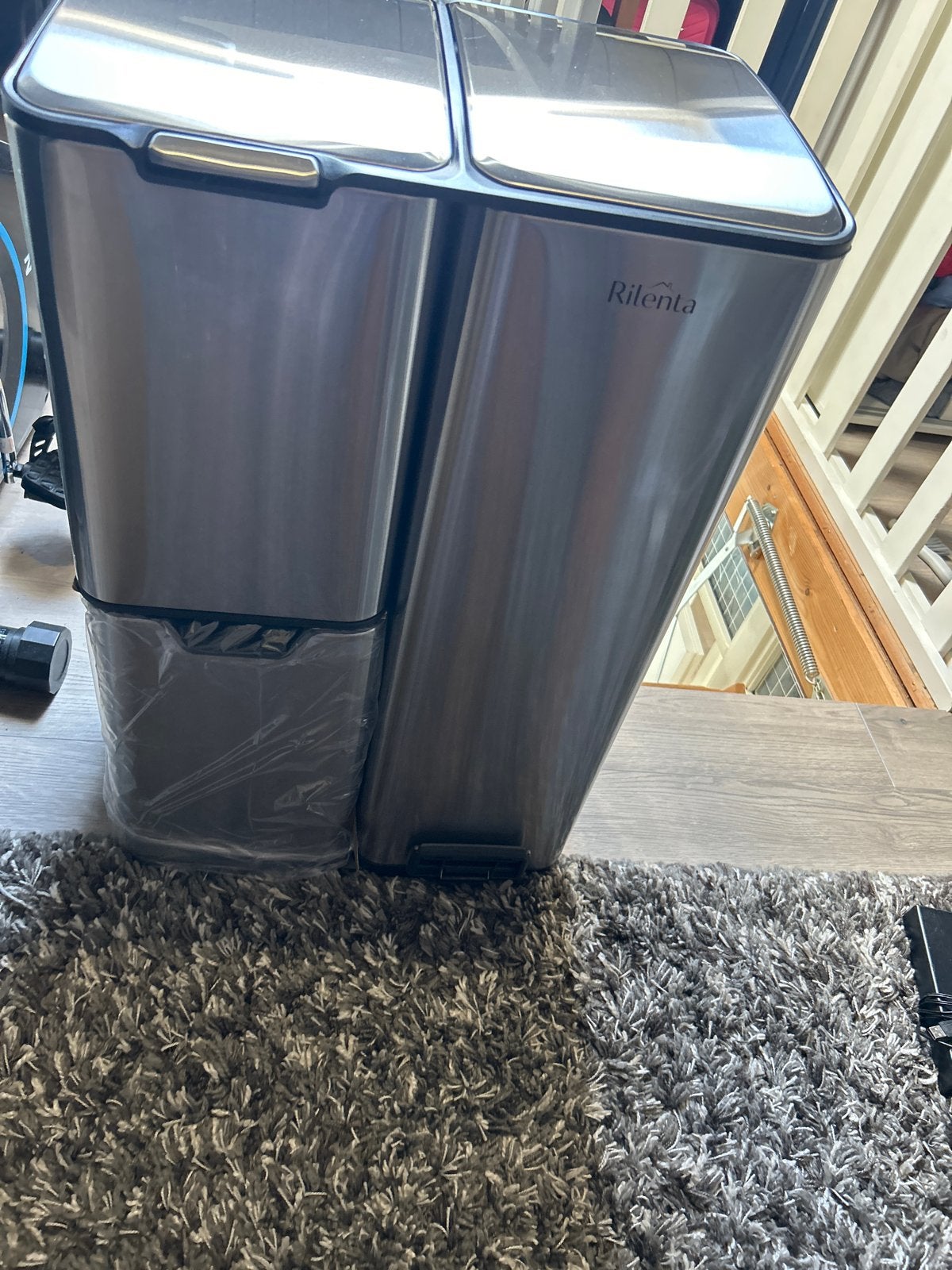 Rilenta Duo Pedaalemmer RVS - 2x20L, 50 – 75, Met pedaal, Ophalen of Verzenden, Zo goed als nieuw
