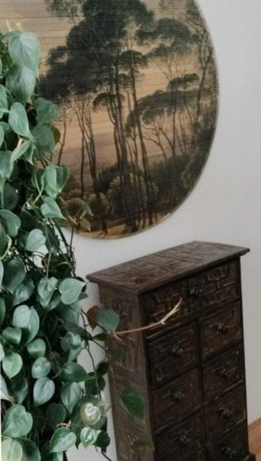 Boho/ Afrikaans Etnische Ladekast & Spiegel (Set), Ophalen, Minder dan 50 cm, 5 laden of meer, Teakhout
