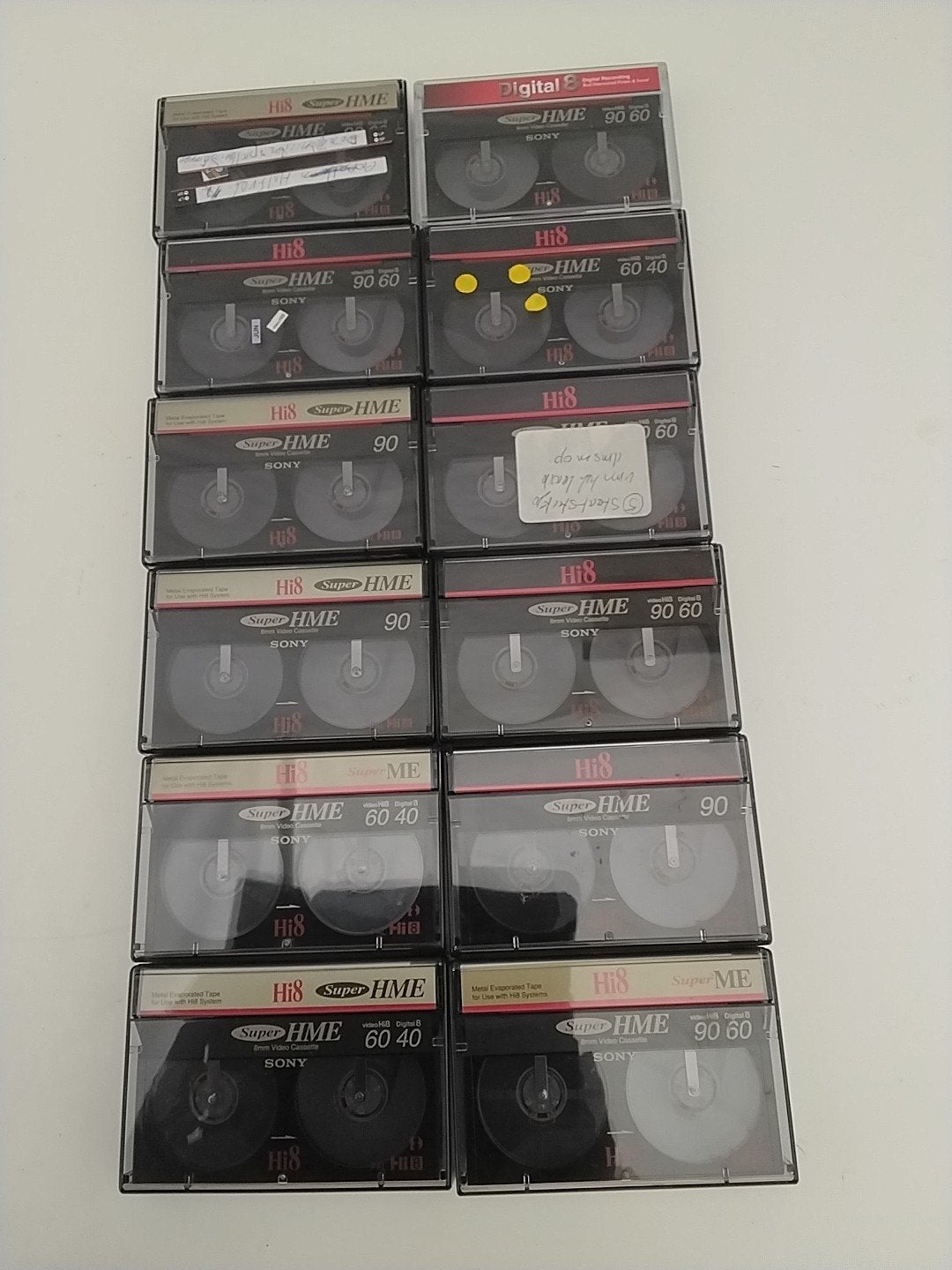 Partij van 12 Sony Hi8 / Digital8 videobanden (gebruikt), Audio, Tv en Foto, Ophalen of Verzenden, Gebruikt, Videoband