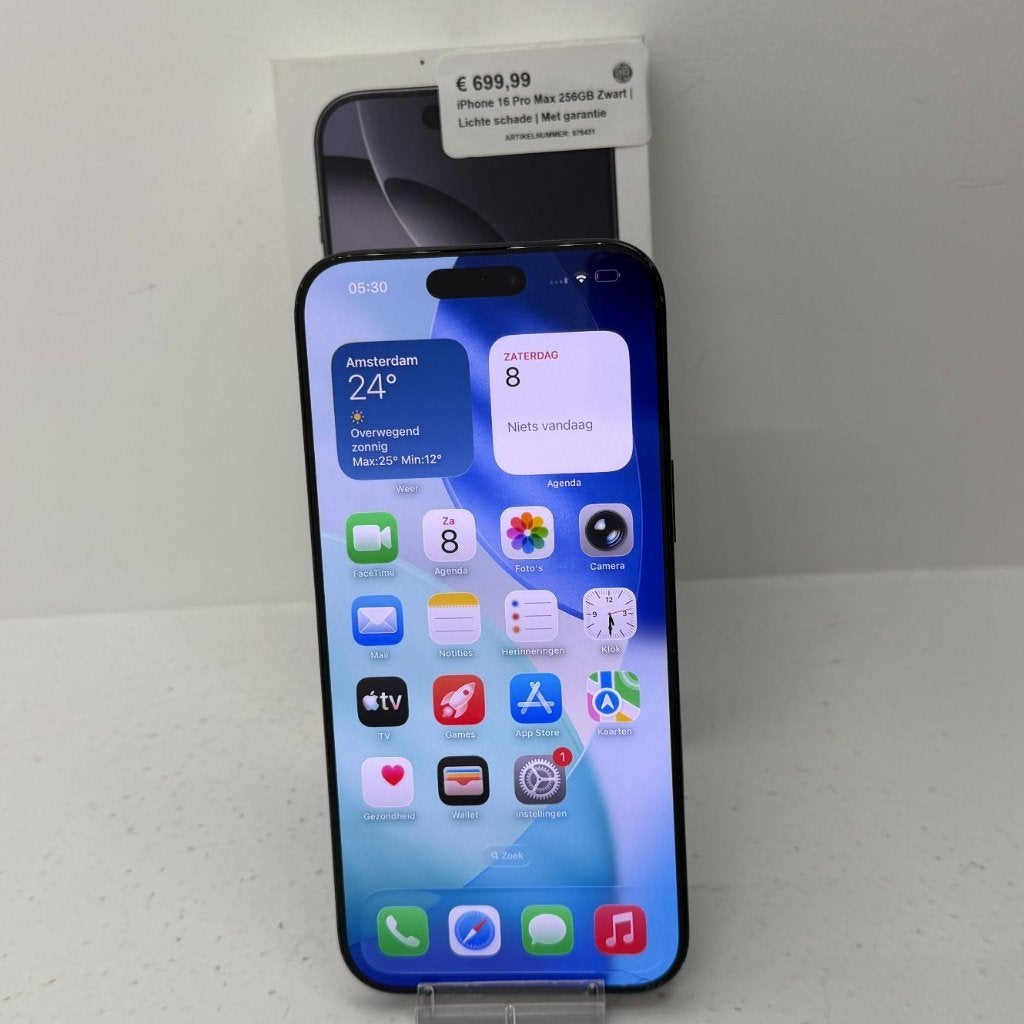 iPhone 16 Pro Max 256GB Zwart | In doos | Met garantie, Telecommunicatie, Mobiele telefoons | Apple iPhone, 256 GB, 89 %, Toulonselaan 72
