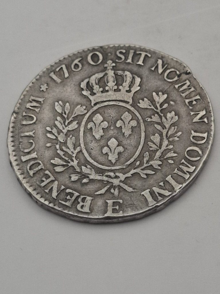 Franse Zilveren Écu 1760 – Lodewijk XV – (Tours), Ophalen of Verzenden, Frankrijk, Losse munt, Zilver