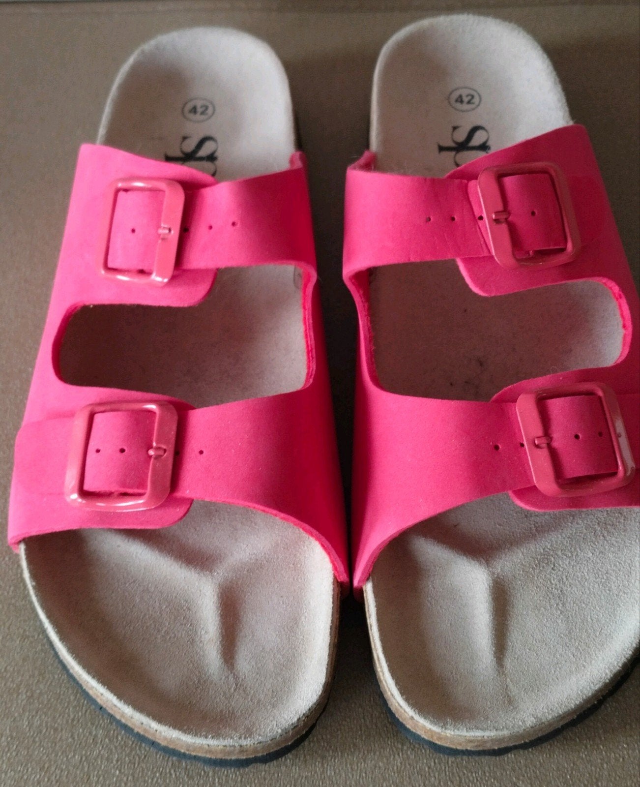 Spirit Roze slippers met gespen - Maat 42 Dupe Birkenstock, Kleding | Dames, Schoenen, Slippers, Verzenden, Spirit, Nieuw