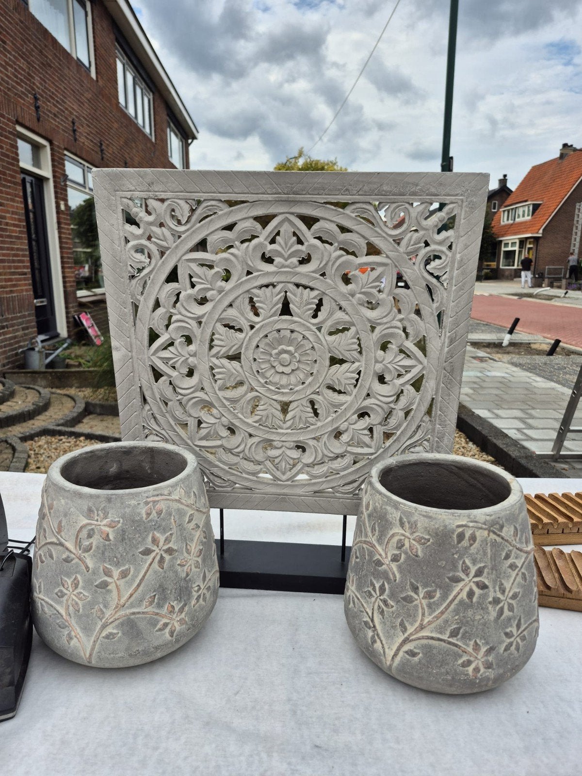 sierpotten, Ophalen, Zo goed als nieuw, Grijs, Steen/keramiek
