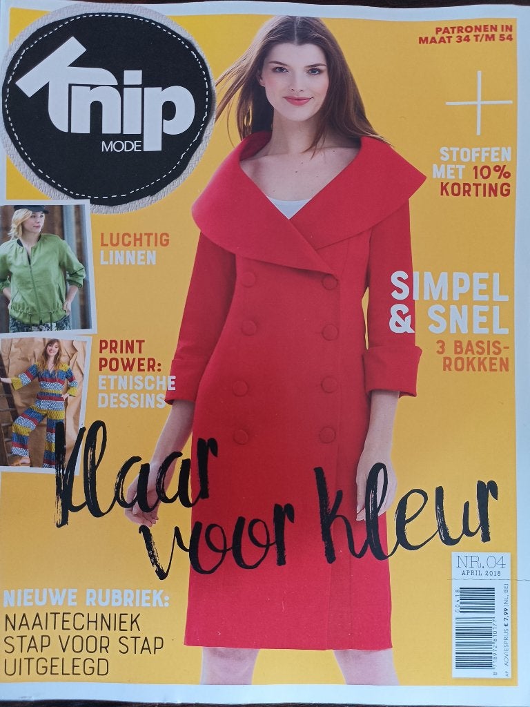 Knipmode april 2018, Hobby en Vrije tijd, Ophalen of Verzenden, Zo goed als nieuw, Vrouw, Knipmode