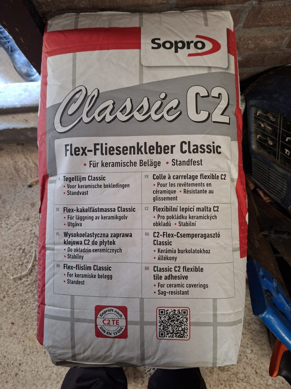 4 Nieuwe zakken Sopra Classic C2 Flex-Fliesenkleber, Doe-het-zelf en Verbouw, Ophalen, Nieuw, Overige materialen, Overige typen