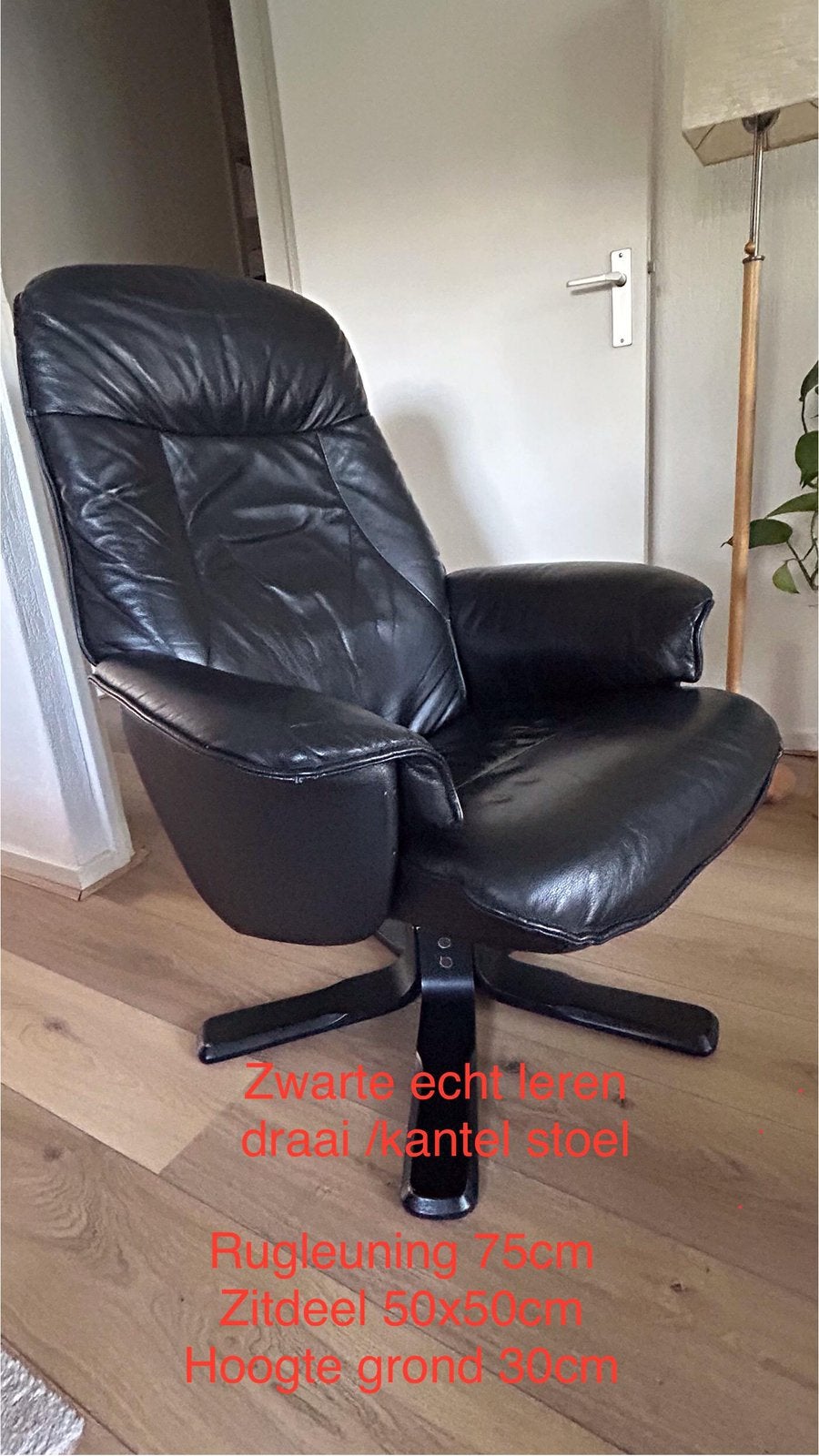 Relax stoel met voetenbankje, Huis en Inrichting, Fauteuils, Ophalen, Gebruikt, 50 tot 75 cm