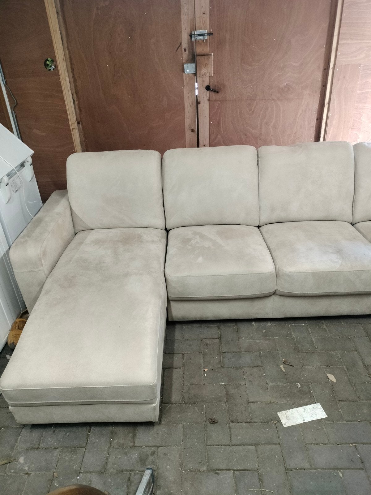 Nette bank te koop, Huis en Inrichting, Ophalen, Hoekbank, 300 cm of meer, 75 tot 100 cm