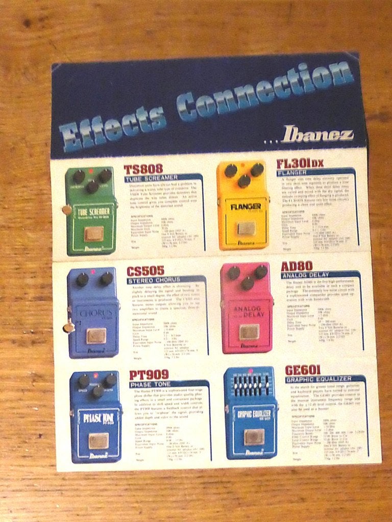 Originele folder van Ibanez effect pedalen uit 1981, Muziek en Instrumenten, Effecten, Ophalen of Verzenden, Gebruikt, Delay of Echo
