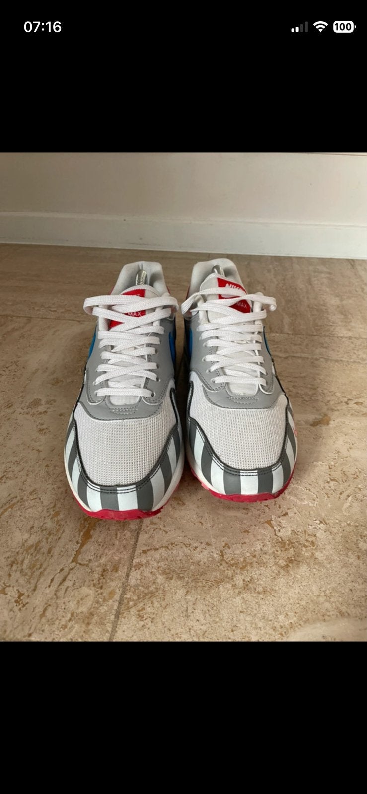 Nike Air Max 1 Parra Patta 'Amsterdam' Sneakers, Kleding | Heren, Schoenen, Ophalen of Verzenden, Gedragen, Overige kleuren, Sneakers of Gympen
