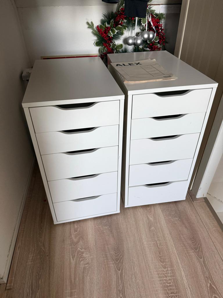 IKEA ALEX ladeblokken (2 stuks) - wit, 5 laden, Huis en Inrichting, Ophalen, Overige materialen, Minder dan 50 cm, Gebruikt