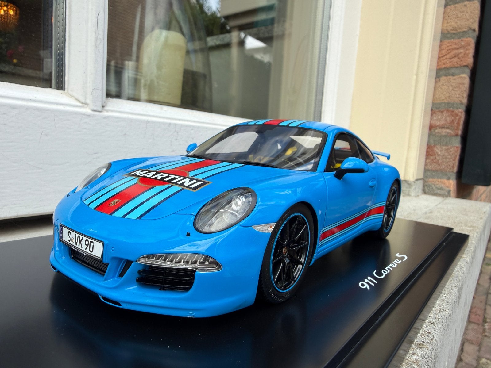 1:18 Porsche 911 991 Carrera S Martini blauw 2014 Spark, Overige merken, Auto, Models@sparkmodel.com, Nieuw