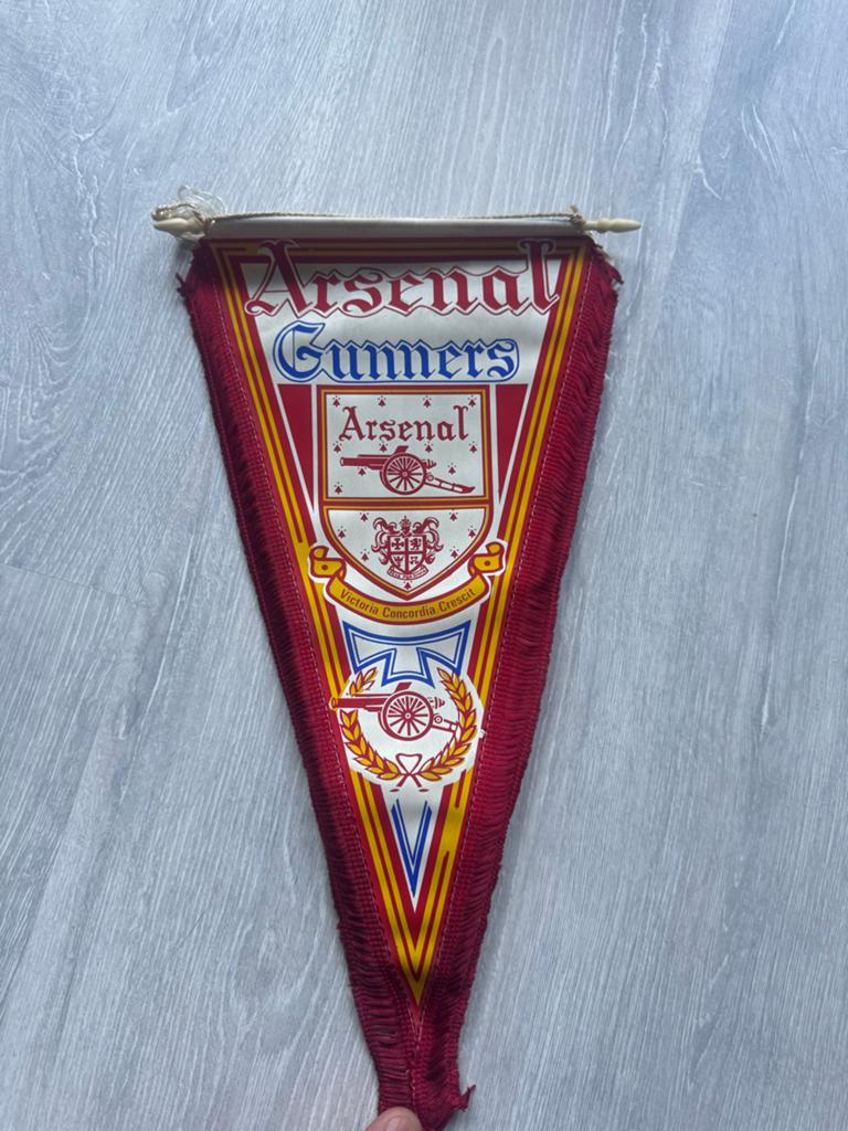 Arsenal Gunners Vaantje - Vintage Voetbal Fan Item, Verzamelen, Sportartikelen en Voetbal, Ophalen of Verzenden, Gebruikt, Buitenlandse clubs