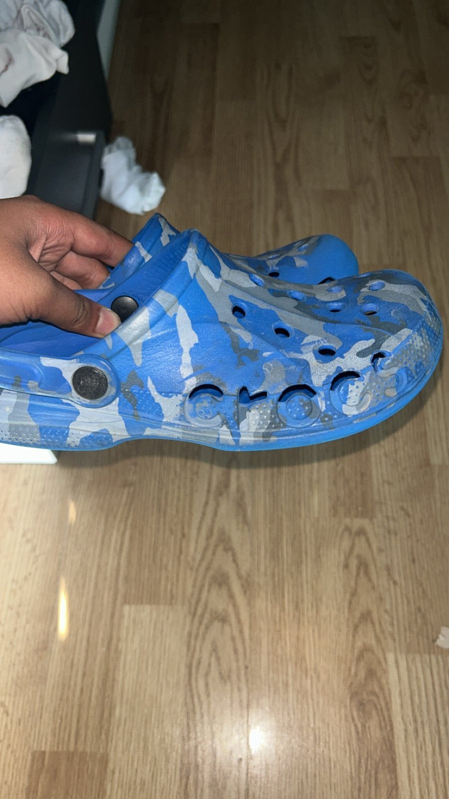 Crocs Classic Clogs Blauw Camouflage Maat 37, Ophalen of Verzenden, Gedragen, Blauw, Instappers