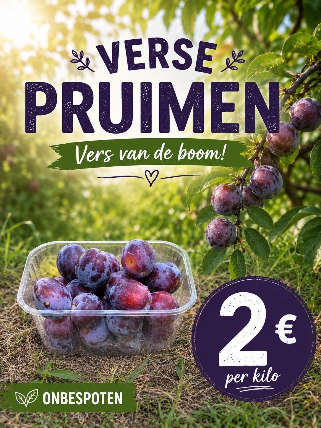 Verse onbespoten pruimen - direct van de boom!, Ophalen