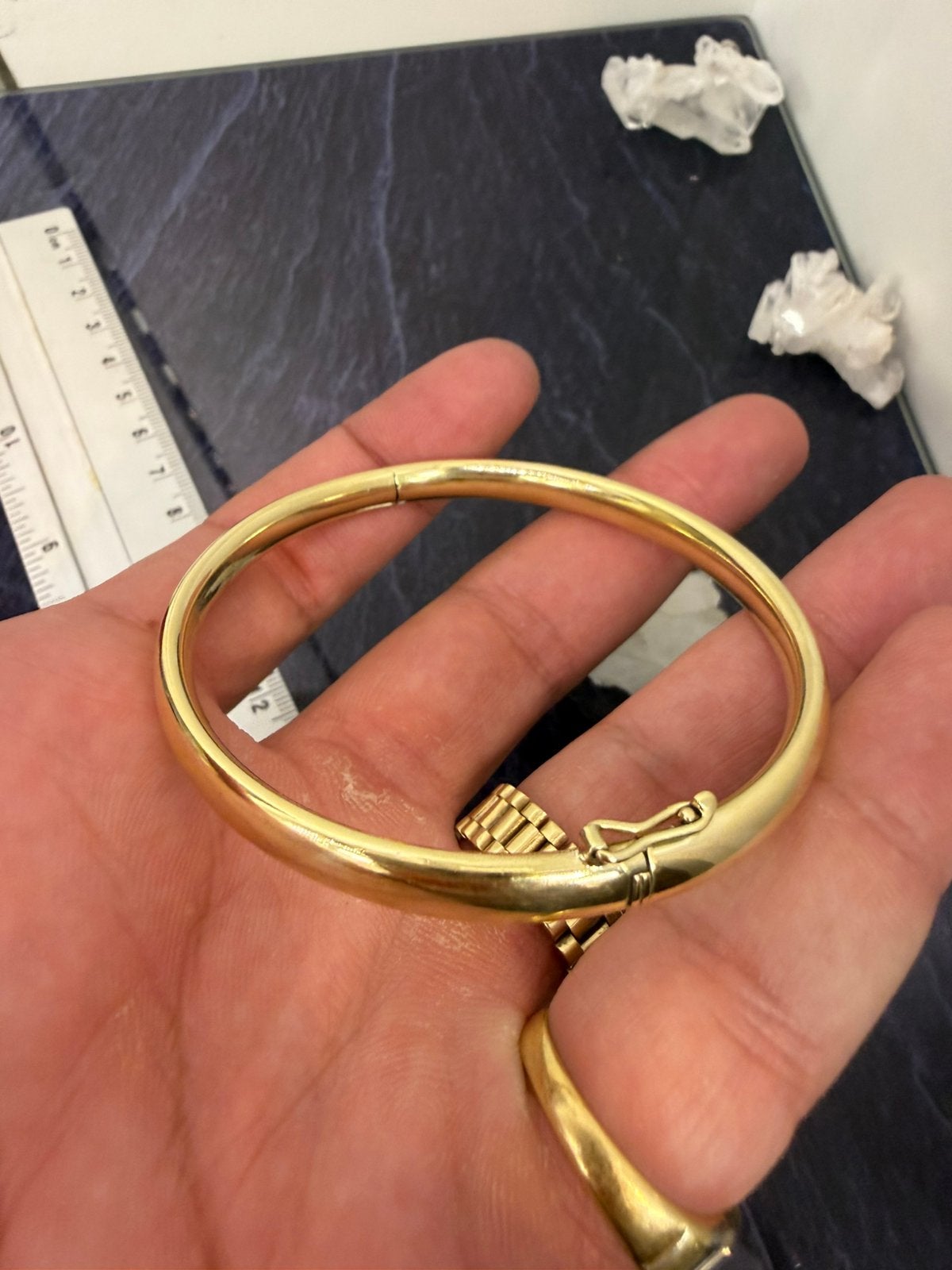 Prachtig 14k gouden slaven armband met extra sluiting, Sieraden, Tassen en Uiterlijk, Ophalen of Verzenden, Goud