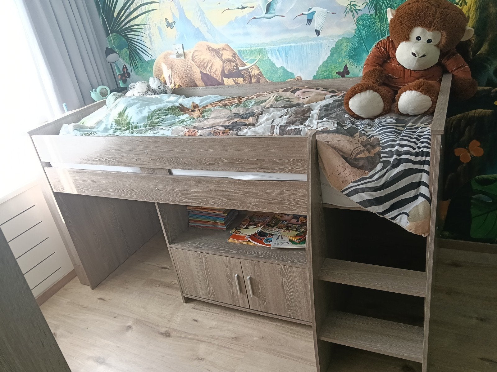 Halfhoogslaper opbergruimte, Ophalen, Gebruikt, 90 cm, Eenpersoons
