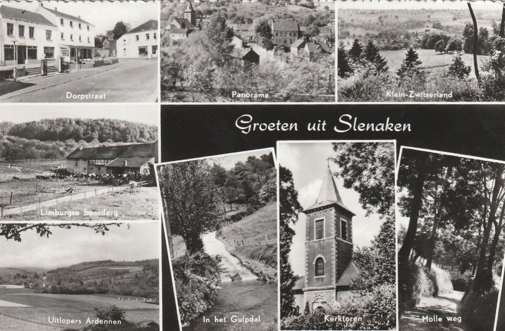 SLENAKEN Dorpsstraat Boerderij Gulpdal Kerk Groeten, Verzenden, 1940 tot 1960, Ongelopen, Limburg