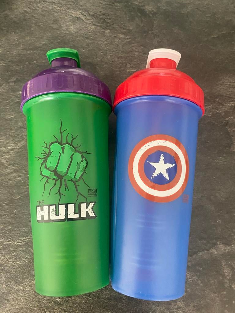 Shakebekers voor sporten - Hulk & Captain America, Sport en Fitness, Ophalen of Verzenden, Zo goed als nieuw, Overige typen
