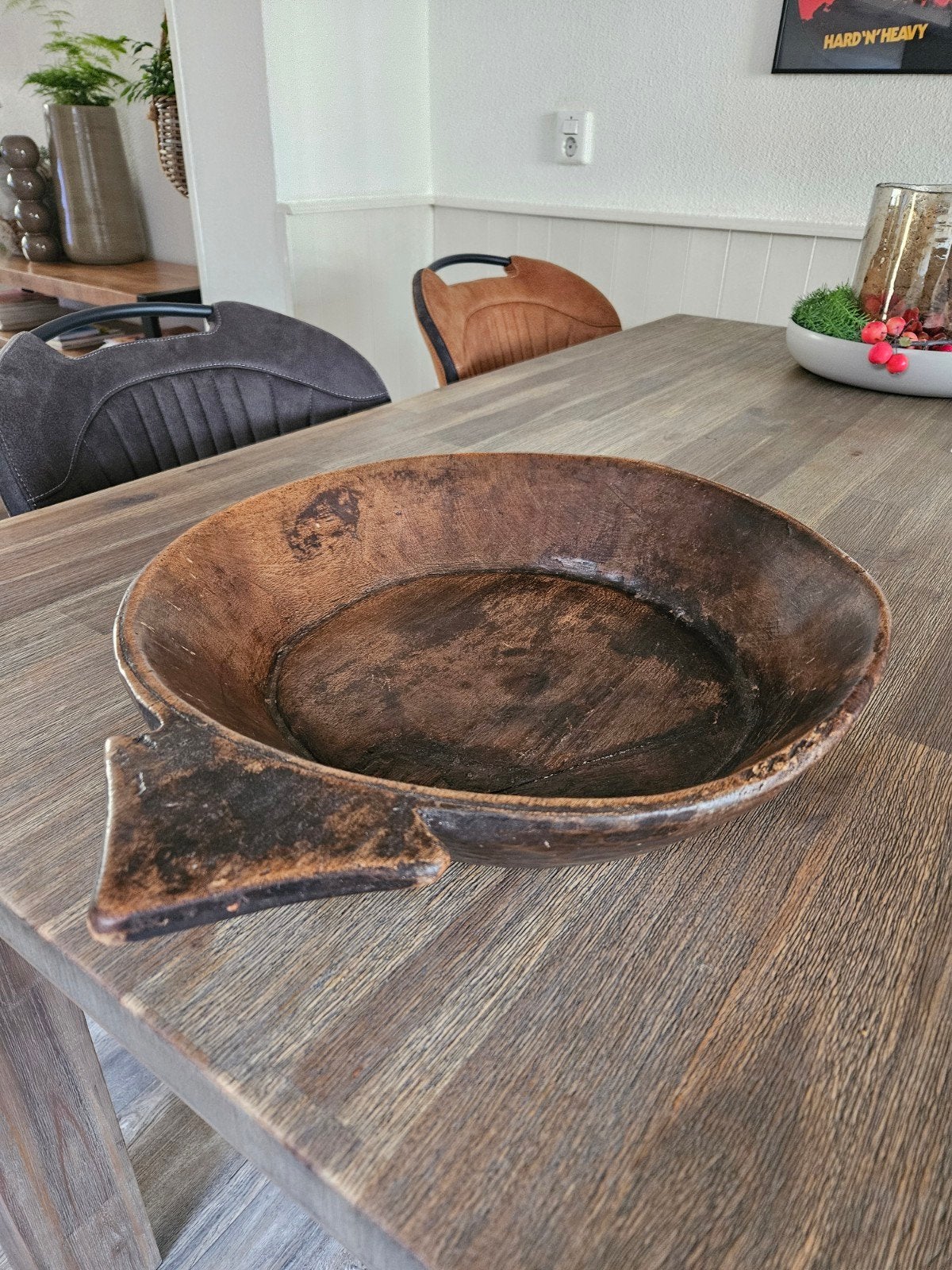 grote houten schaal, Ophalen of Verzenden, Gebruikt, Rond, Hout