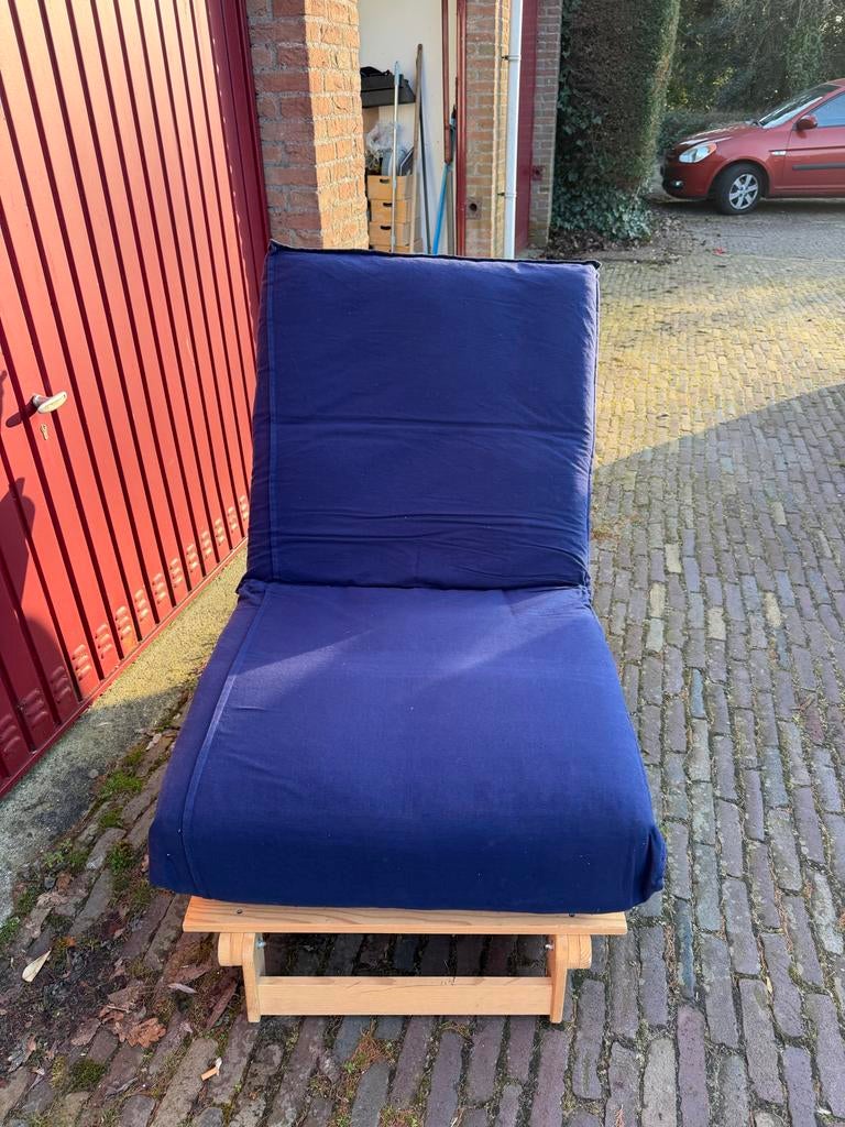 IKEA Munkarp Fliken slaapstoel - 70x200cm - Donkerblauw, Huis en Inrichting, Ophalen, Gebruikt, Blauw, Eén