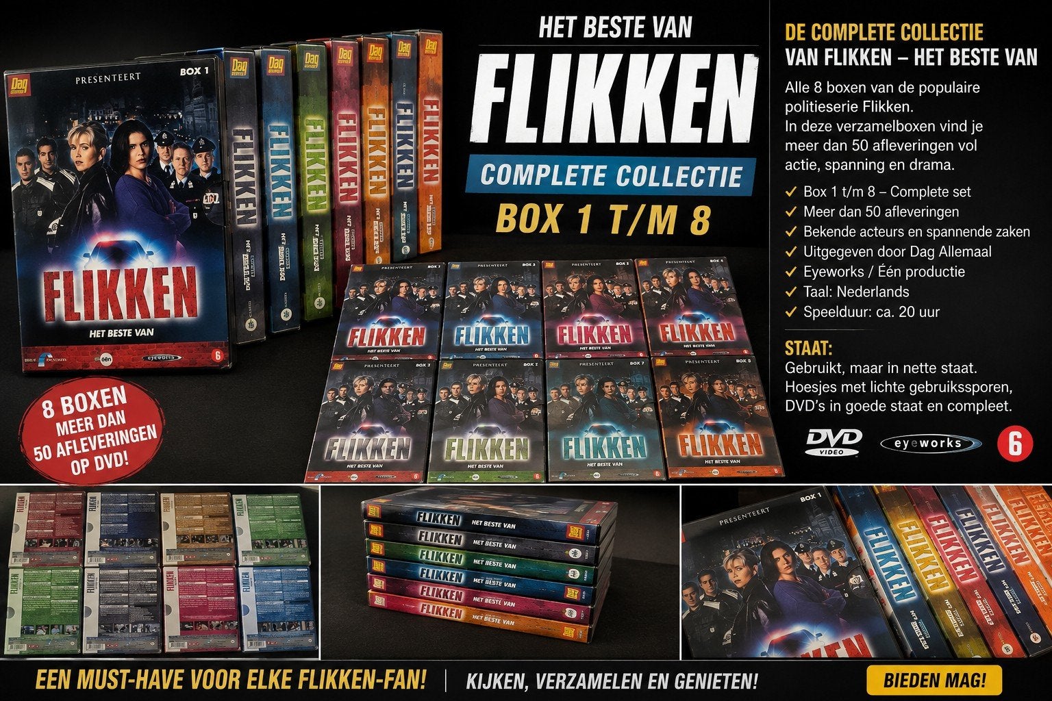 Flikken - Complete Collectie Box 1 t/m 8 (DVD), Ophalen, Gebruikt, Nederlands, Nederlands