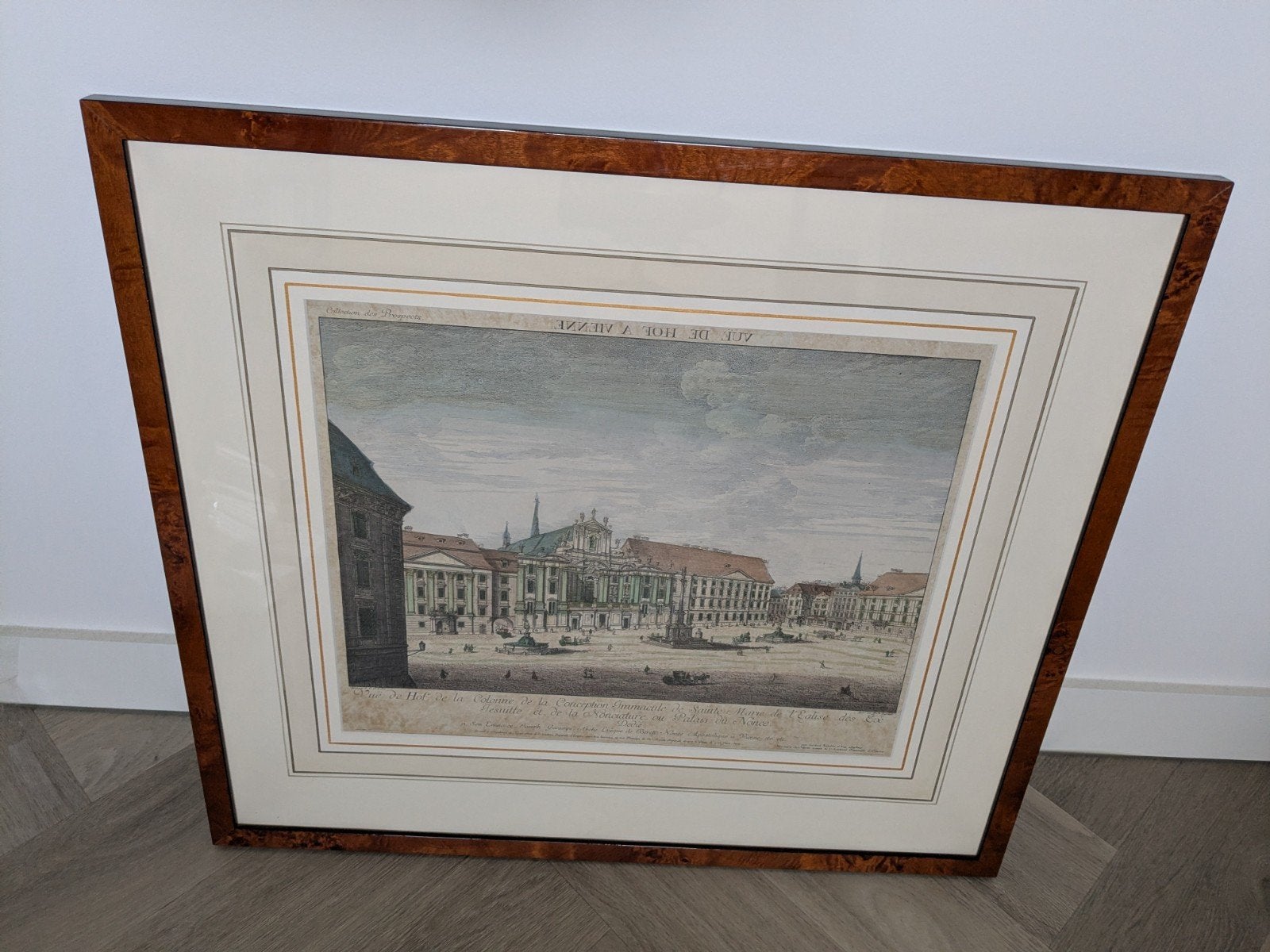 Prent van stadsgezicht Vue de hof a Vienne, Ophalen of Verzenden, Architectuur, Ingelijst