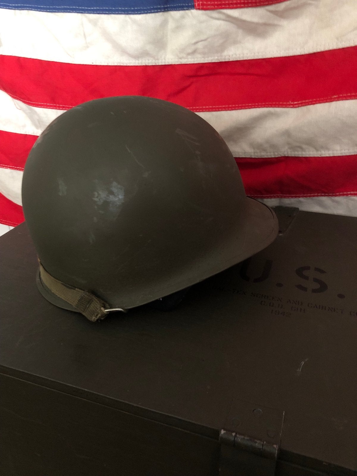 WW2 US Amerikaanse  M1 helm uit de Tweede Wereldoorlog, Verzamelen, Ophalen of Verzenden, Landmacht, Amerika, Helm of Baret
