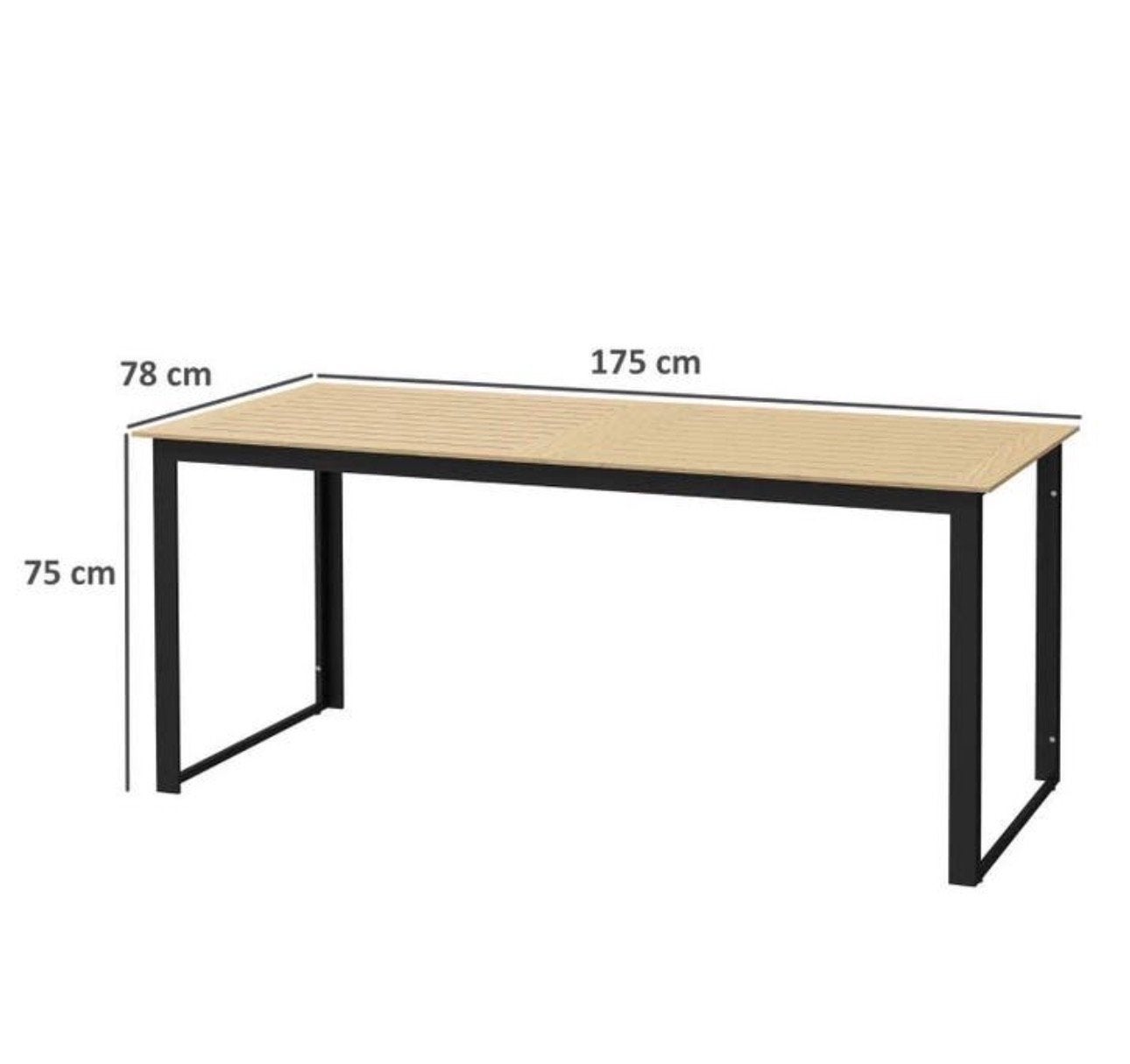 Outsunny Tuin-/Balkontafel Metaal Houtlook 175x78 cm NIEUW, Ophalen of Verzenden, Nieuw, Rechthoekig, Metaal
