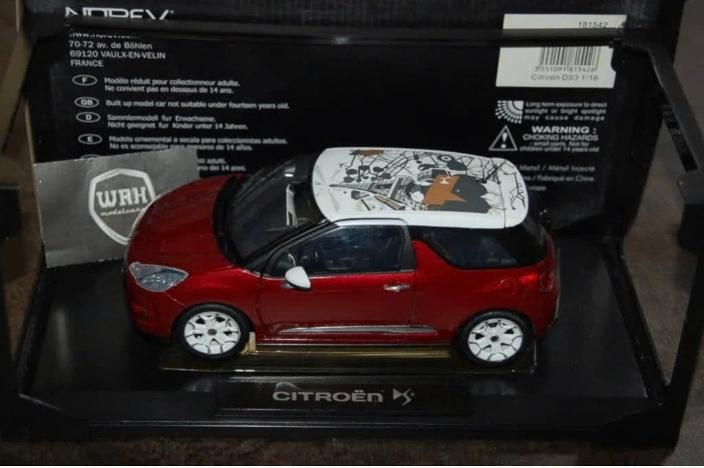 1:18 CITROEN DS3 rouge Norev see info NIEUW in doos WRH, Hobby en Vrije tijd, Modelauto's | 1:18, Ophalen of Verzenden, Nieuw