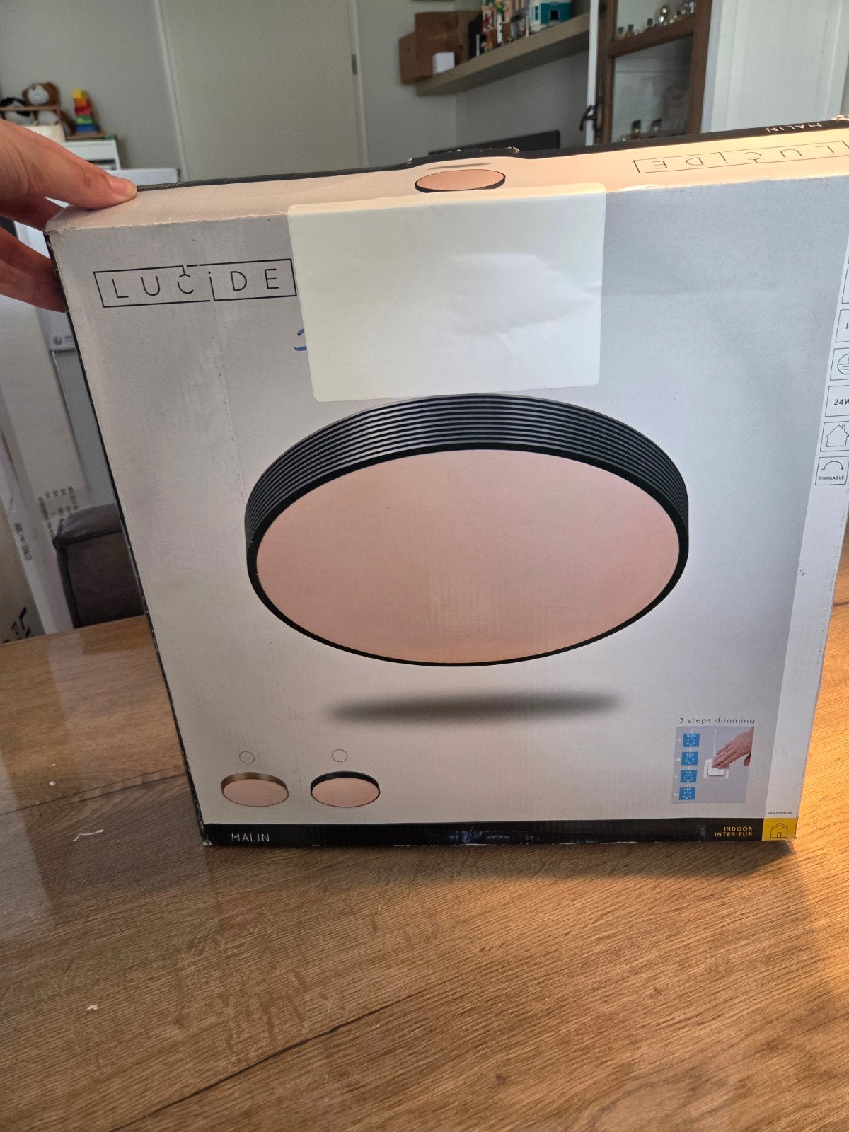 Lucide Malin Plafondlamp Zwart – 3 Step Dimbaar – Nieuw, Modern, Zwart, Ophalen of Verzenden, Plafondlamp