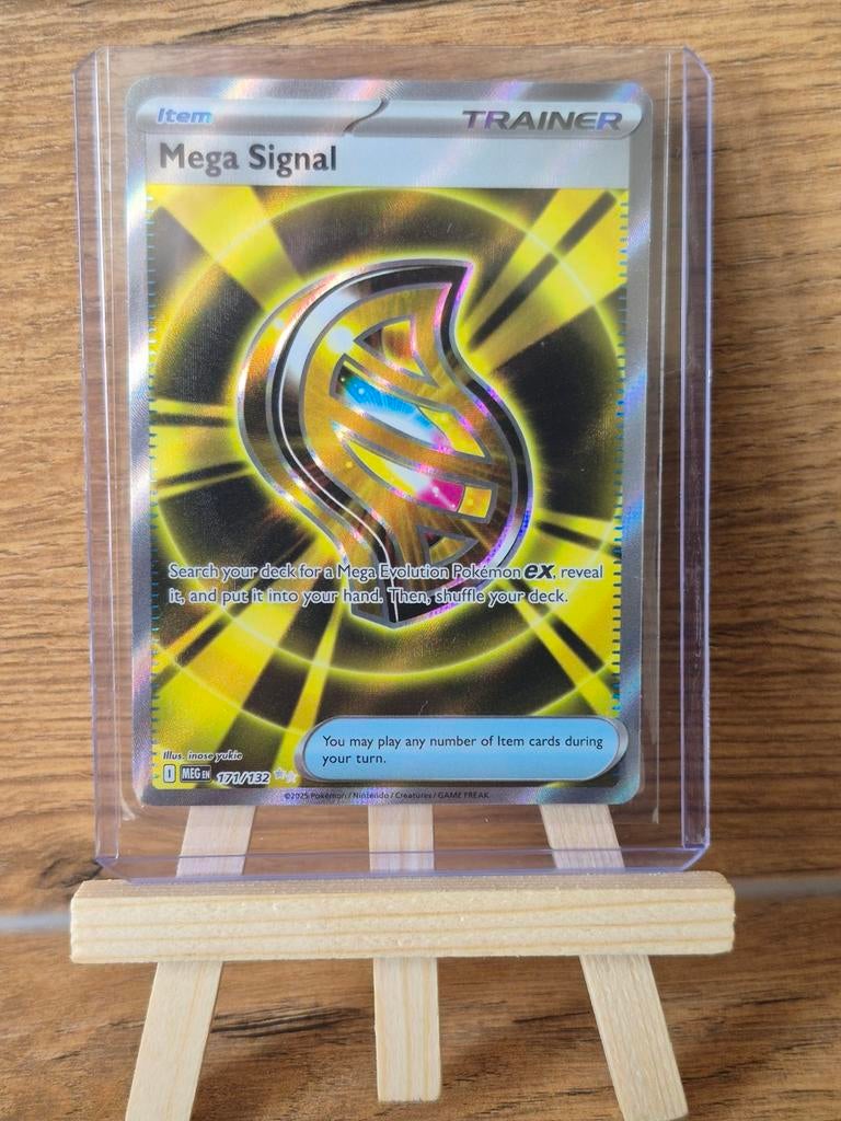 Pokémon TCG Mega Signal Trainer Kaart 171/132 Foil, Ophalen of Verzenden, Zo goed als nieuw, Foil